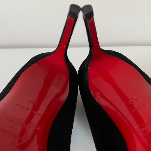 🇮🇹 Christian Louboutin / Kate Black Suede / 85mm Pump / Size 37 - Picture 12 of 15
